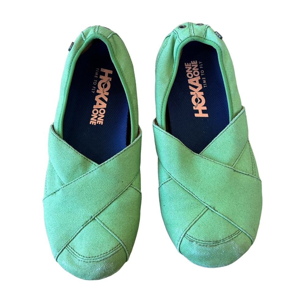 Mozo Sport Flat Shoe Womens Size 7 Comfort Green Slip Ons Travel #3734 Canvas - Picture 5 of 13
